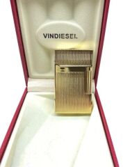 Vindiesel Soft Flame Çakmak Çizgili Dizayn Metalik Sarı
