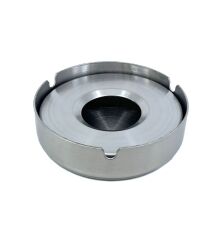 Paslanmaz Çelik Kapaklı Küllük, Ofis ve Ev Tipi Rüzgara Dayanıklı Metal Kül Tablası, 10 cm