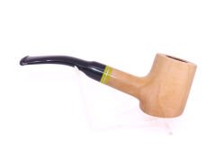 Pipsan Poker Sarı Bilezik 9mm Filtreli Çift Ağızlıklı Pipo - Naturel