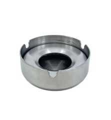 Paslanmaz Çelik Kapaklı Küllük, Ofis ve Ev Tipi Rüzgara Dayanıklı Metal Kül Tablası, 8 cm