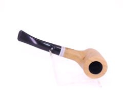 Pipsan Poker Beyaz Bilezik 9mm Filtreli Çift Ağızlıklı Pipo - Naturel