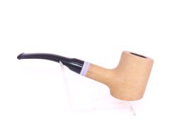 Pipsan Poker Beyaz Bilezik 9mm Filtreli Çift Ağızlıklı Pipo - Naturel