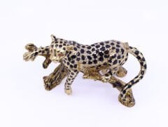 Swaroski Taşlı Leopar Mücevher - Takı Saklama Kutusu