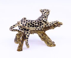 Swaroski Taşlı Leopar Mücevher - Takı Saklama Kutusu