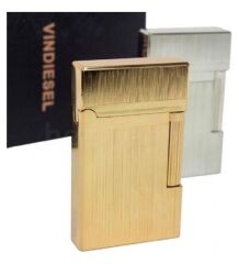 Vindiesel Metalik Sarı Brushed Dizayn Soft Flame Çakmak