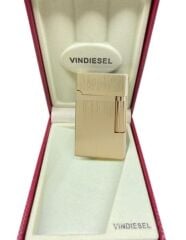 Vindiesel Metalik Sarı Brushed Dizayn Soft Flame Çakmak