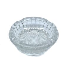 Kristal Kesme Cam Küllük, Klasik Yuvarlak Tasarım, Ofis ve Ev Dekorasyonu İçin Şık Kül Tablası, Dayanıklı Kalın Cam, 14 cm