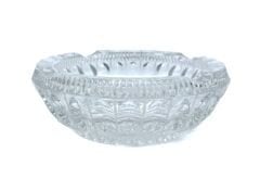 Kristal Kesme Cam Küllük, Klasik Yuvarlak Tasarım, Ofis ve Ev Dekorasyonu İçin Şık Kül Tablası, Dayanıklı Kalın Cam, 14 cm