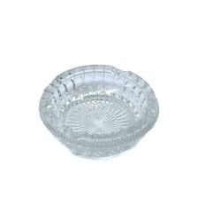 Kristal Kesme Cam Küllük, Klasik Yuvarlak Tasarım, Ofis ve Ev Dekorasyonu İçin Şık Kül Tablası, Dayanıklı Kalın Cam, 14 cm