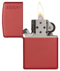 Zippo Red Matte Logo Dizayn Kırmızı Çakmak