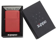 Zippo Red Matte Logo Dizayn Kırmızı Çakmak
