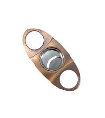 Parmida Lüks Antik Bakır Çift Bıçaklı Puro Kesici - Paslanmaz Çelik Giyotin Kesim, Ergonomik Gövde ve Özel Hediye Kutulu