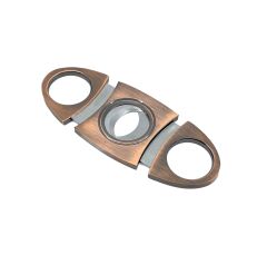 Parmida Lüks Antik Bakır Çift Bıçaklı Puro Kesici - Paslanmaz Çelik Giyotin Kesim, Ergonomik Gövde ve Özel Hediye Kutulu