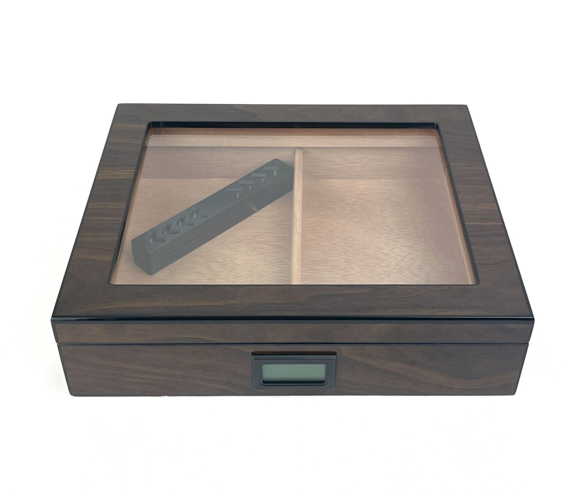 Vip Camlı Puro Saklama Kutusu/Humidor - Kahverengi
