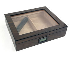 Vip Camlı Puro Saklama Kutusu/Humidor - Kahverengi