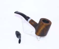 Pipsan Poker Beyaz Bilezik 9mm Filtreli Çift Ağızlıklı Pipo - Yeşil