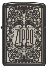 Zippo High Polish Black Flowing Pattern Dizayn