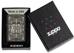 Zippo High Polish Black Flowing Pattern Dizayn