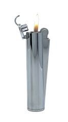 Clipper Metal Benzinli Çakmak - Parlak Gümüş (Parlak Krom) Özel Metal Kutulu