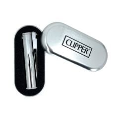 Clipper Metal Benzinli Çakmak - Parlak Gümüş (Parlak Krom) Özel Metal Kutulu