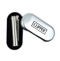 Clipper Metal Benzinli Çakmak - Mat Gümüş (Mat Krom) Özel Metal Kutulu