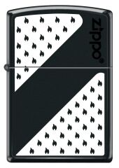 Zippo Black And White Dizayn Çakmak - Siyah Beyaz