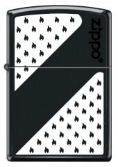 Zippo Black And White Dizayn Çakmak - Siyah Beyaz
