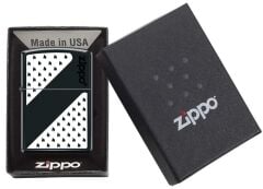 Zippo Black And White Dizayn Çakmak - Siyah Beyaz