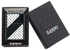 Zippo Black And White Dizayn Çakmak - Siyah Beyaz