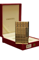 Vindiesel Soft Flame Çakmak Metalik Sarı Square Kabartma Dizayn