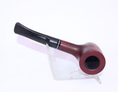 Pipsan Poker Siyah Bilezik 9mm Filtreli Çift Ağızlıklı Pipo - Vişne