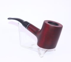 Pipsan Poker Siyah Bilezik 9mm Filtreli Çift Ağızlıklı Pipo - Vişne