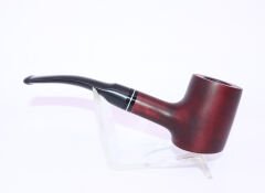 Pipsan Poker Siyah Bilezik 9mm Filtreli Çift Ağızlıklı Pipo - Vişne