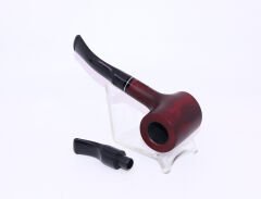 Pipsan Poker Siyah Bilezik 9mm Filtreli Çift Ağızlıklı Pipo - Vişne