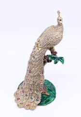 Swaroski Taşlı Tavus Kuşu Mücevher - Takı Saklama Kutusu