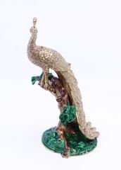 Swaroski Taşlı Tavus Kuşu Mücevher - Takı Saklama Kutusu