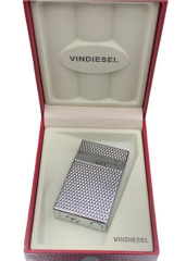 Vindiesel Soft Flame Çakmak Parlak Krom Mini Kare Kabartma Dizayn
