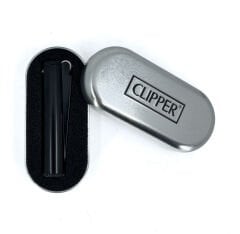 Clipper Metal Benzinli Çakmak - Siyah (Özel Metal Kutulu)