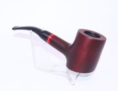 Pipsan Poker Kırmızı Bilezik 9mm Filtreli Çift Ağızlıklı Pipo - Vişne