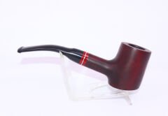 Pipsan Poker Kırmızı Bilezik 9mm Filtreli Çift Ağızlıklı Pipo - Vişne