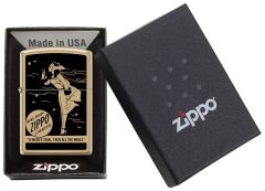 Zippo High Polish Brass Wind-Proof Dizayn Çakmak