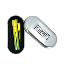 Clipper Metal Çakmak - Yeşil-Sarı Degrade Özel Seri Çakmak (Hediye Kutulu)