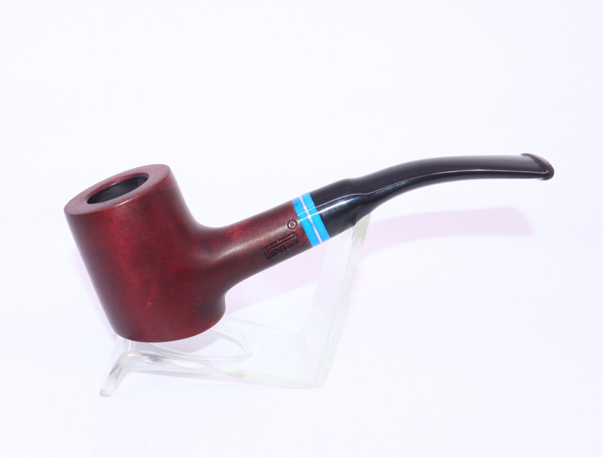 Pipsan Poker Mavi Bilezik 9mm Filtreli Çift Ağızlıklı Pipo - Vişne