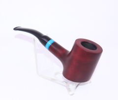 Pipsan Poker Mavi Bilezik 9mm Filtreli Çift Ağızlıklı Pipo - Vişne