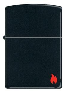 Zippo Black Matte Flame Design Çakmak