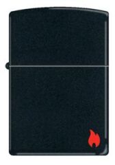 Zippo Black Matte Flame Design Çakmak