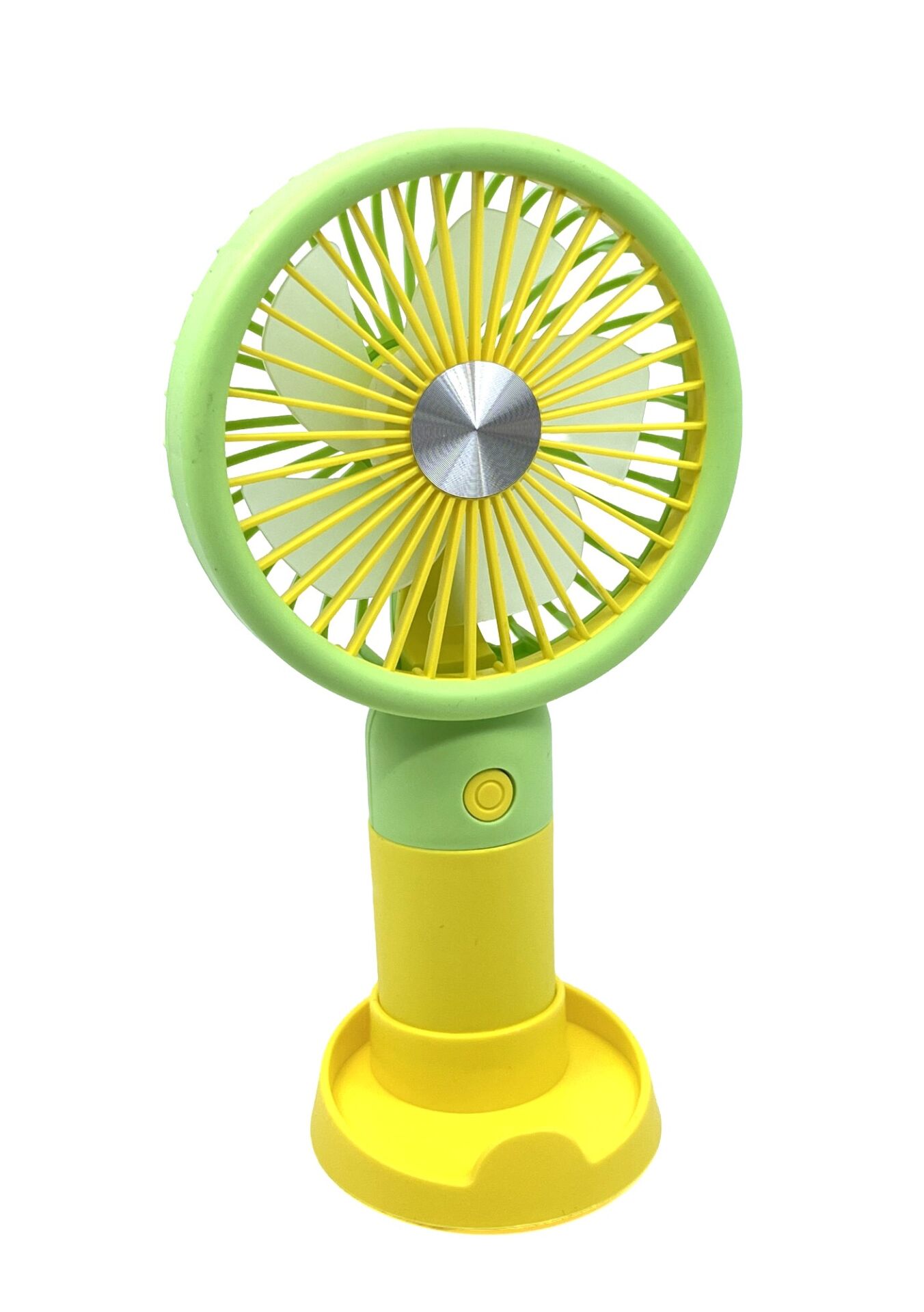 Şarjlı Taşınabilir El Pervanesi  Masa Üstü Mini Fan (Sarı-Yeşil)