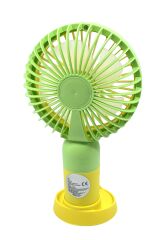 Şarjlı Taşınabilir El Pervanesi  Masa Üstü Mini Fan (Sarı-Yeşil)
