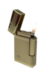 Vindiesel Metalik Sarı Brushed Dizayn Logolu Soft Flame Çakmak