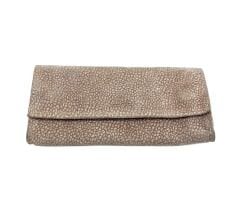 El İşçiliği (Handcraft) Vintage Suni Deri Tütün Kesesi - Bej-Vizon Dokulu